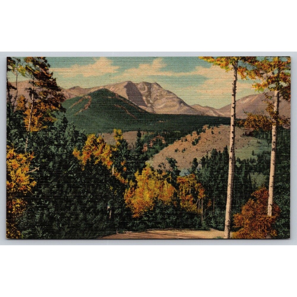 Vintage Linen Postcard Rocky Mountain NP Mt Ypsilon #2240 CT ArtColortone Denver